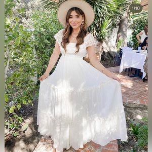 Gunne Sax Vintage, cream maxi dress